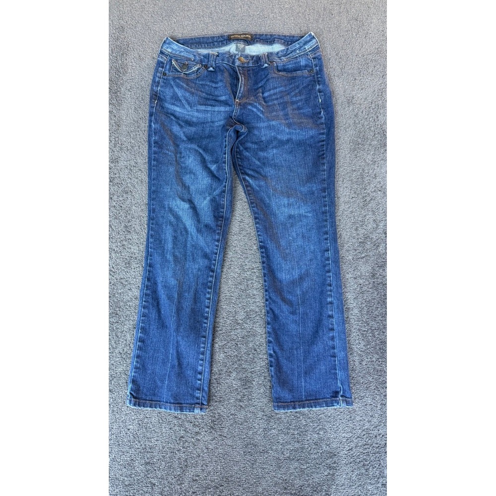Banana Republic Womens Dark Wash Straight Leg Stretch‎ Denim Jeans Size 10